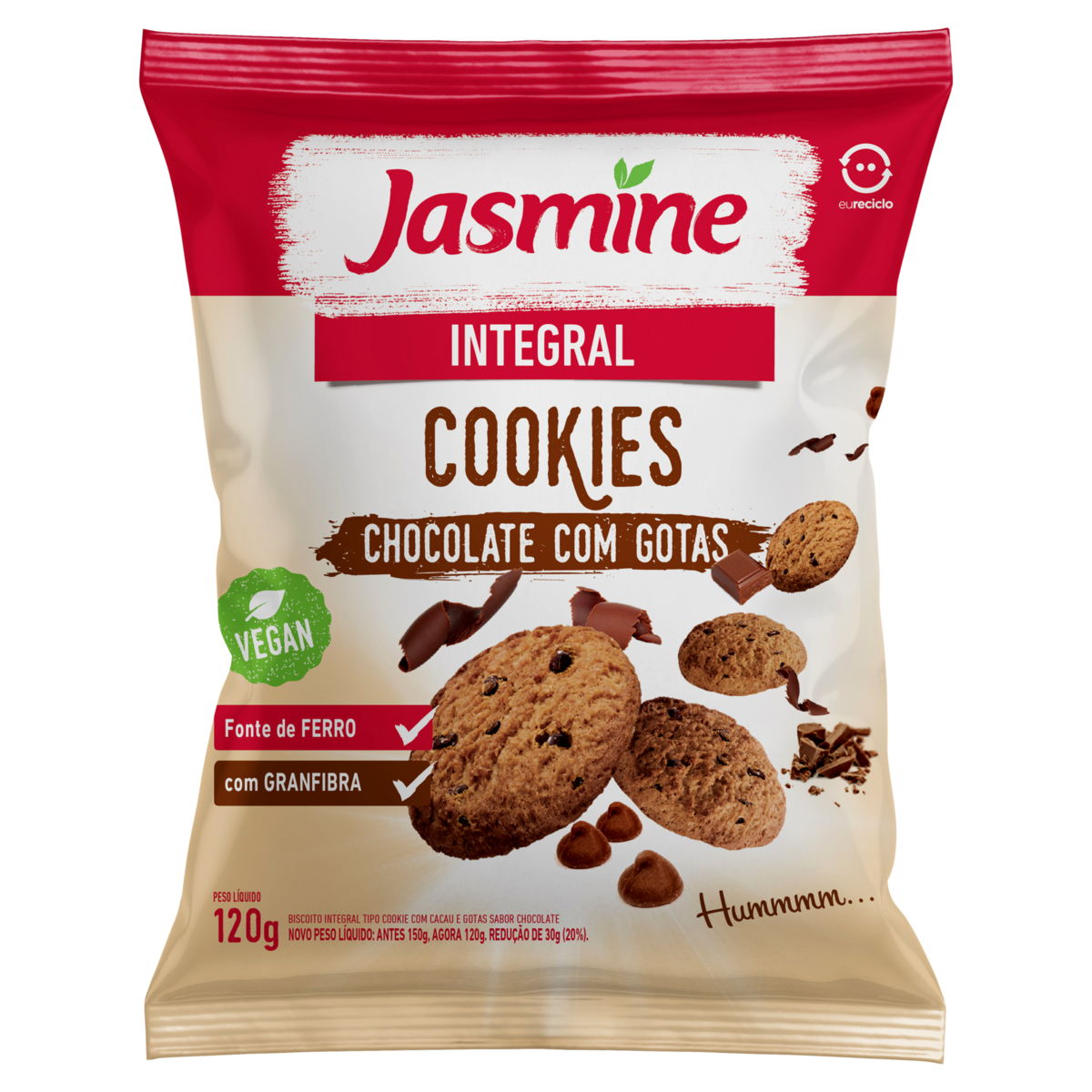 Biscoito Cookies Jasmine Integral 200g