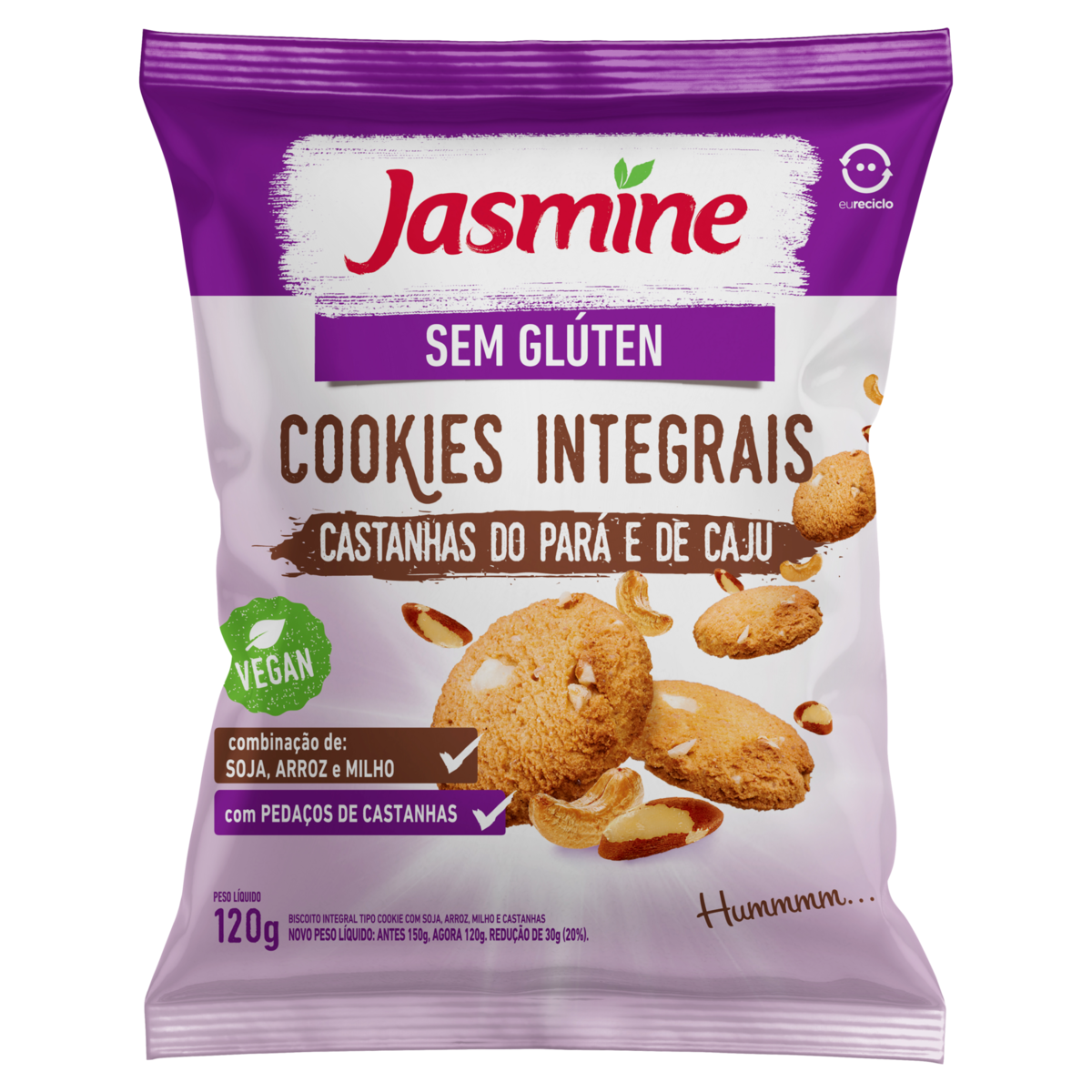 Biscoito Integral Cookies Jasmine 120g