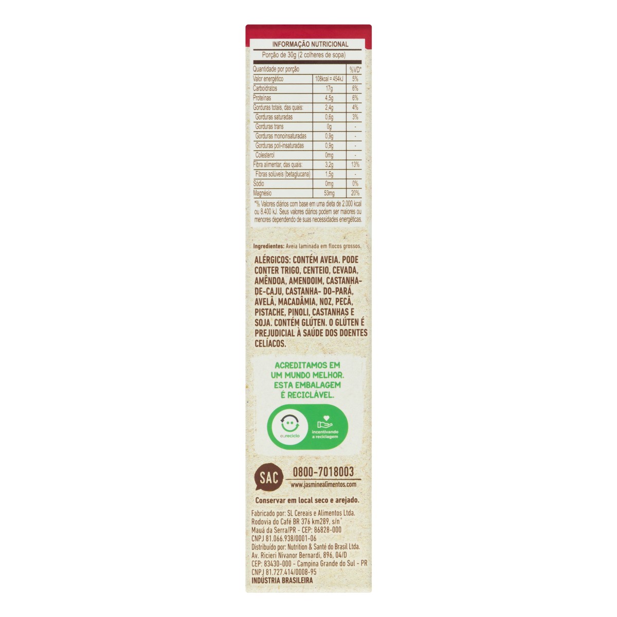 Aveia Integral Jasmine 170g