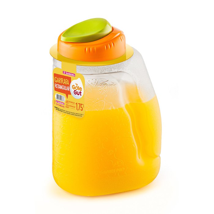 Garrafa Retangular Plastica Sanremo 1,75l
