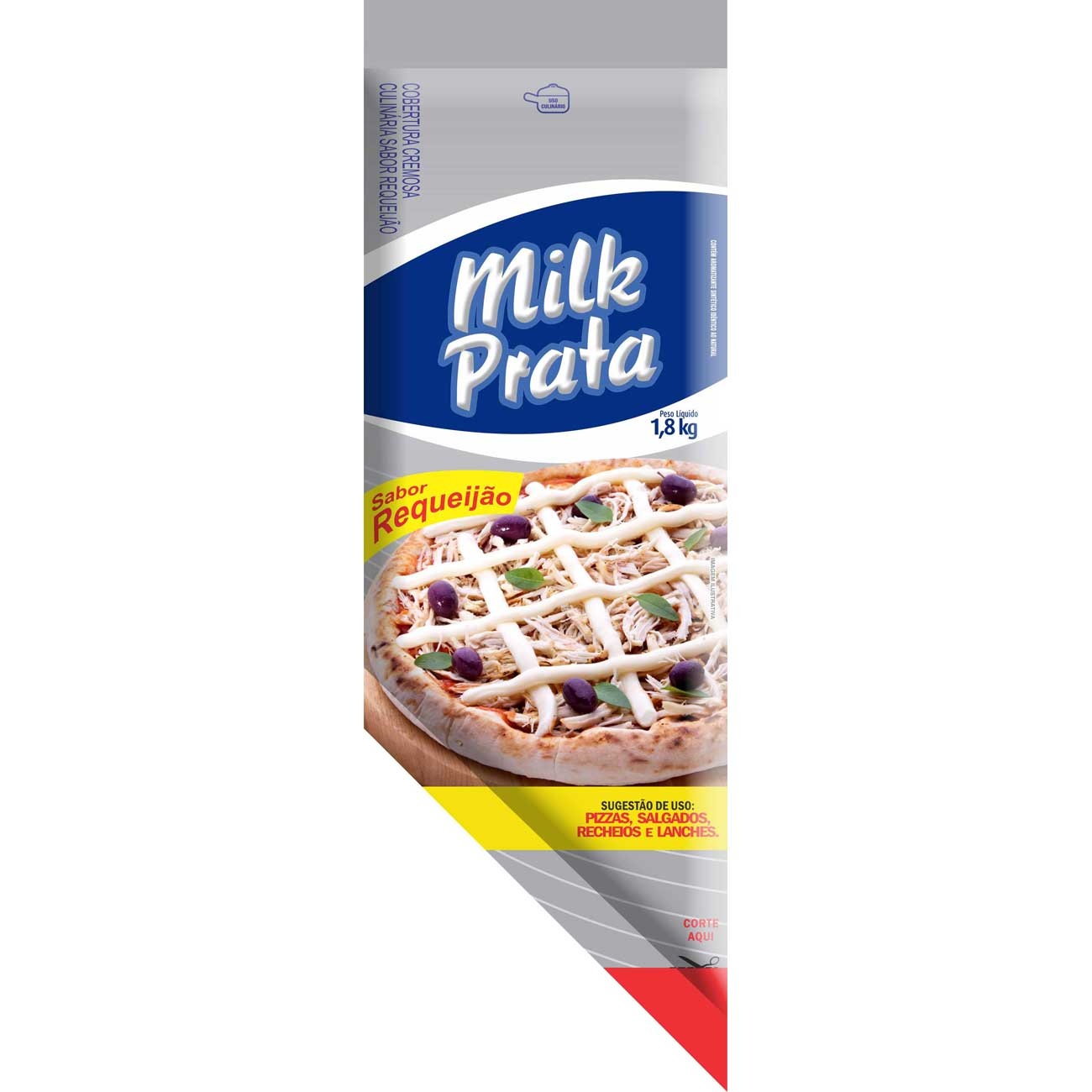 Cobertura Cremosa Requeijão Bisnaga Milk Prata 1,8kg