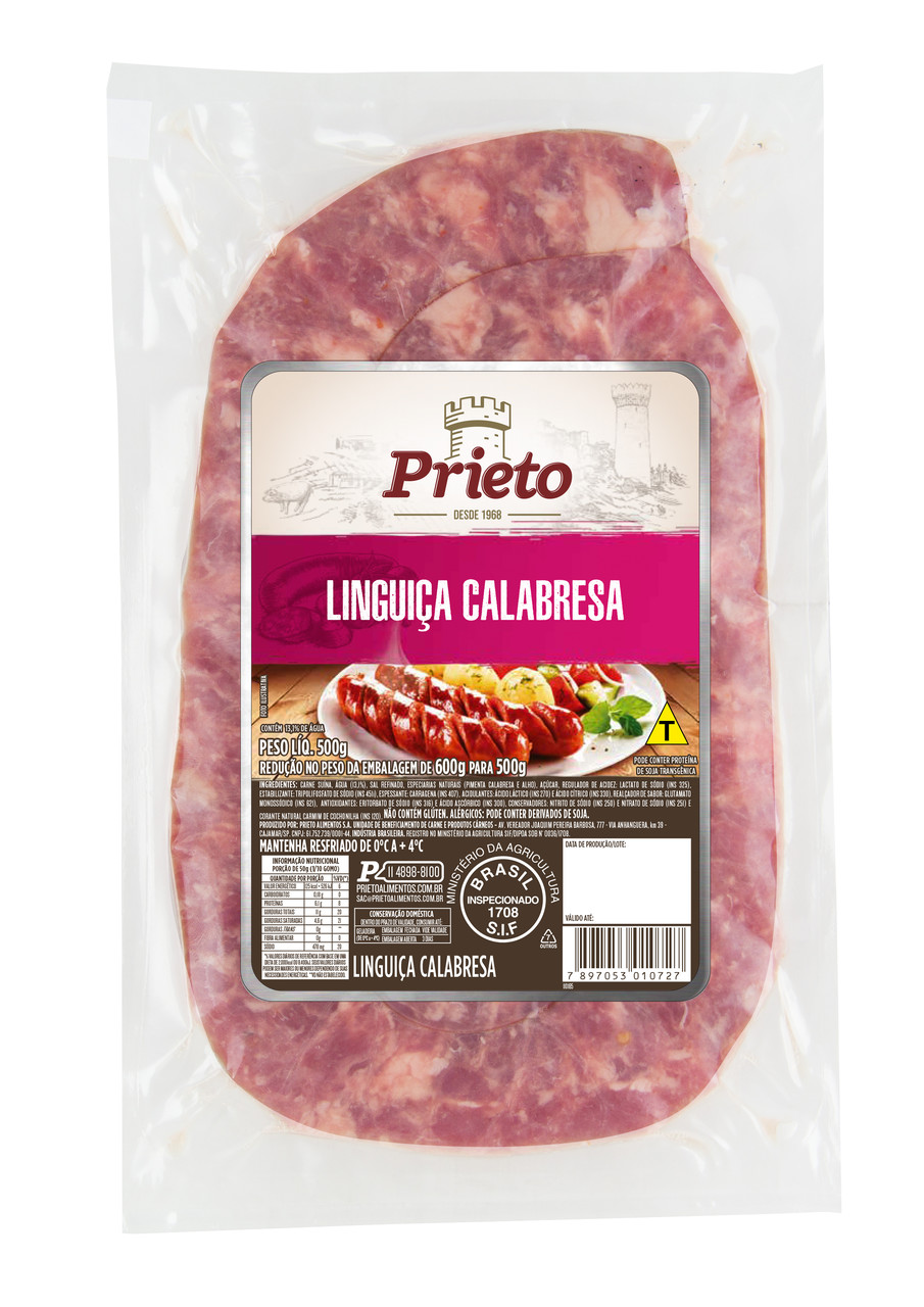 Linguica Calabresa Prieto 500g