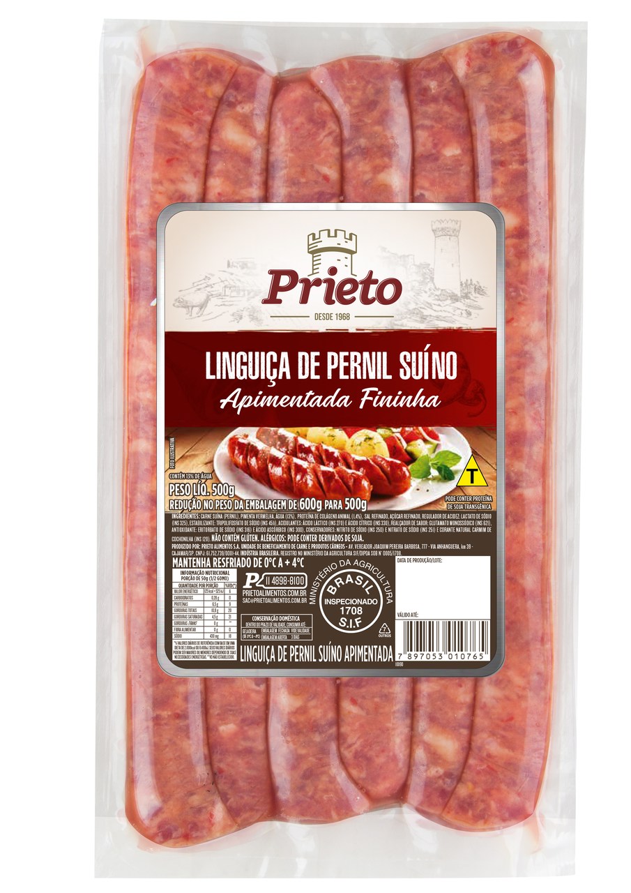 Linguica Pernil Suino Prieto 500g