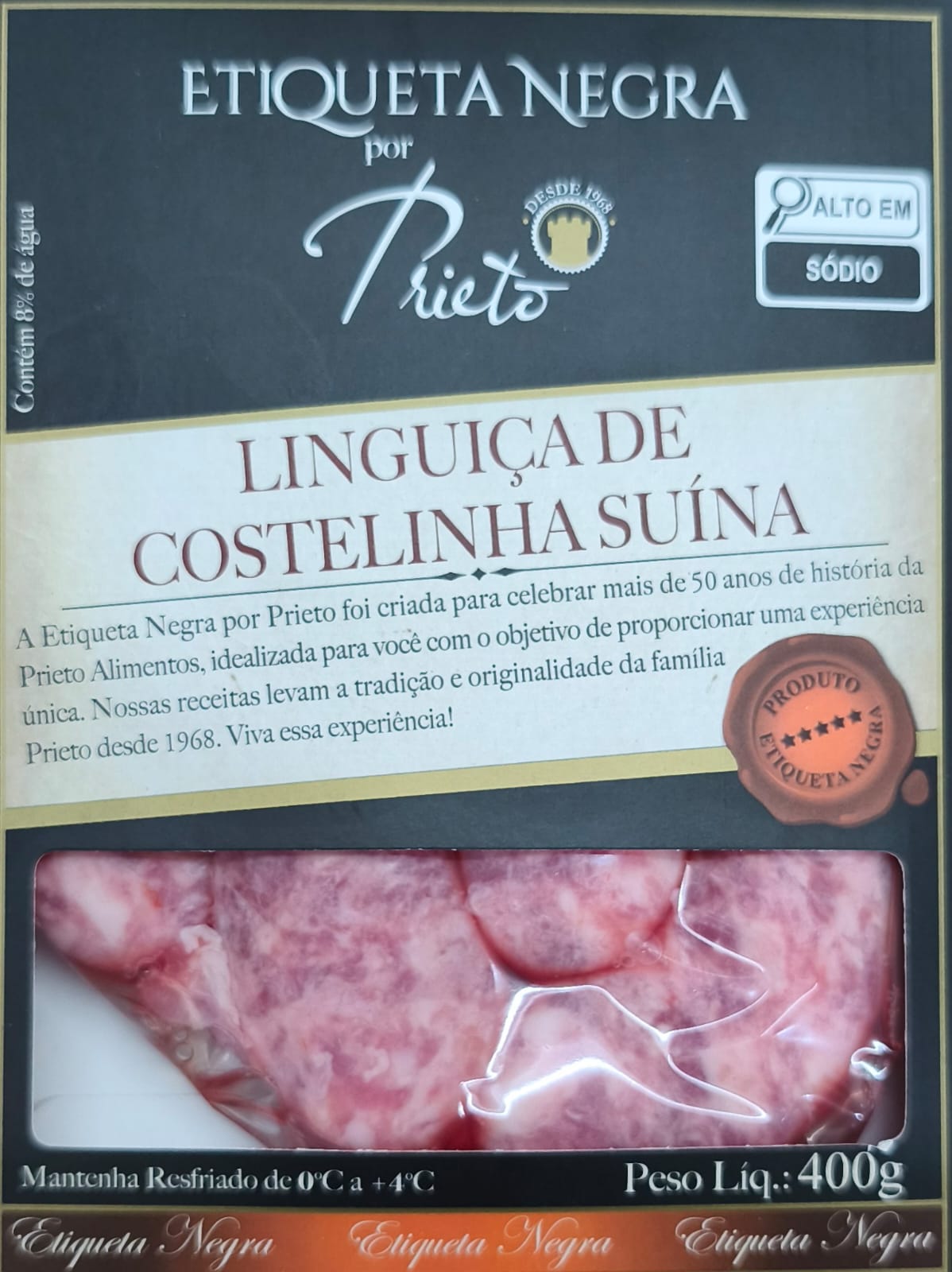 Linguica Costelinha Suino Prieto 400g