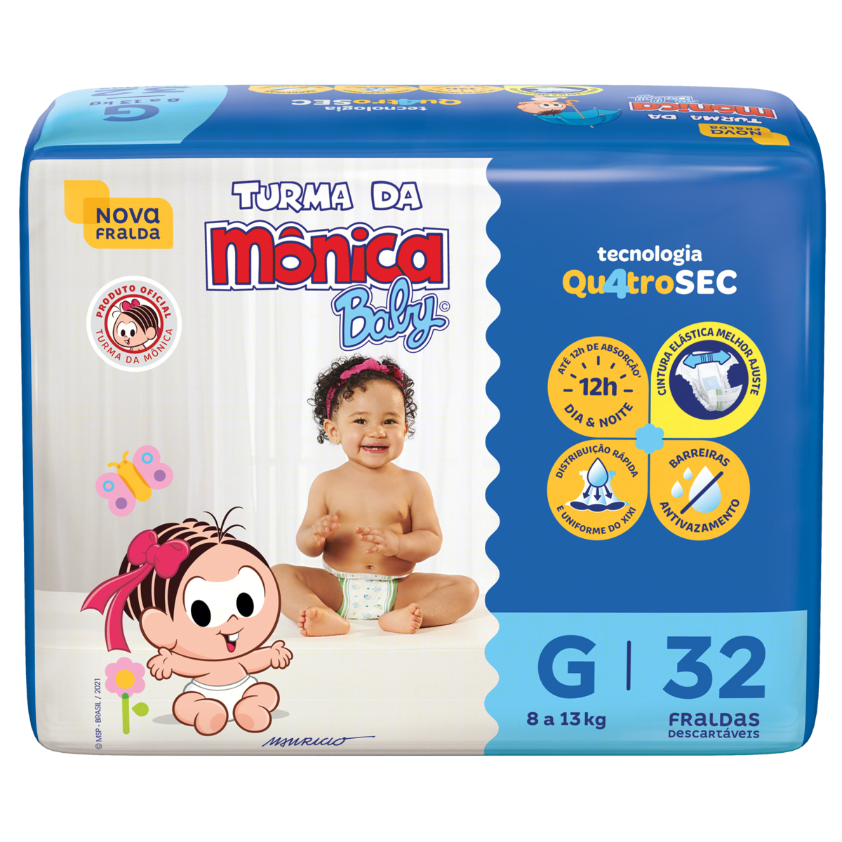Fralda Descartavel Turma Monica g C/32un