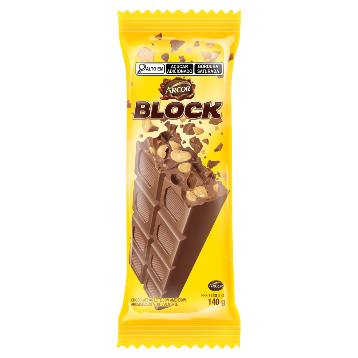 Barra Chocolate Block Arcor 140g