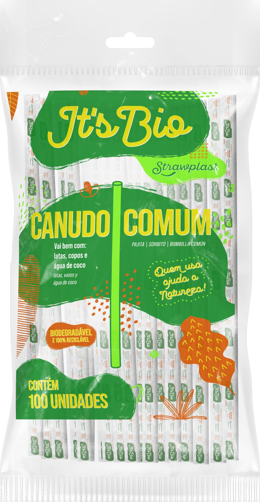 Canudos Plastico Strawrplast Bio C/100un