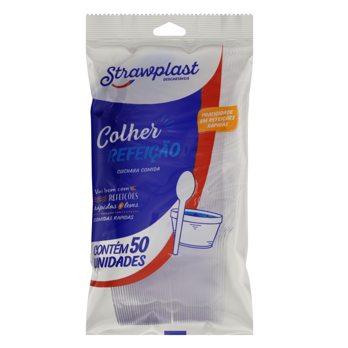 Colher Descartaveis Strawplast C/50un