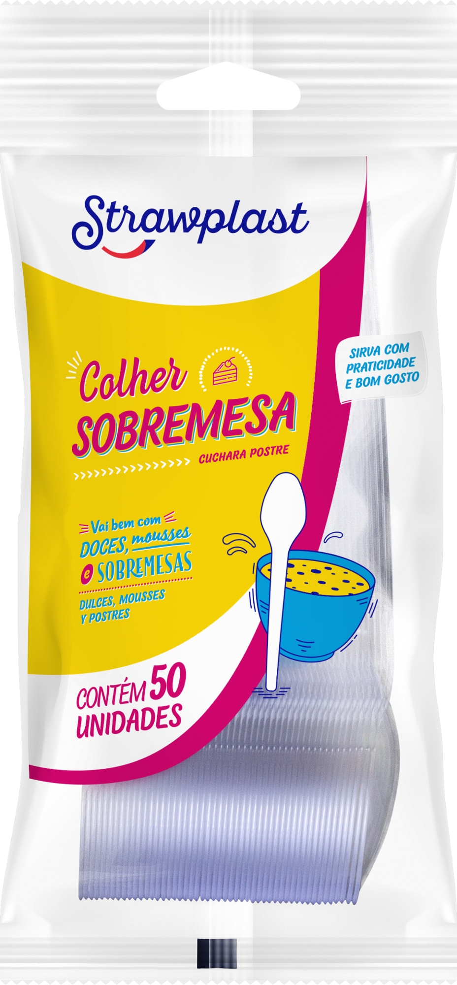 Colher Descartaveis Strawplast C/50un