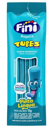 Bala Gelatina Fini Tubes Regaliz 15g