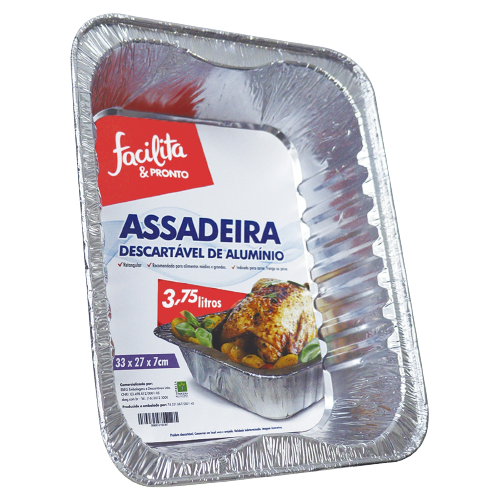 Assadeira Aluminio Facilita 3,750ml Un