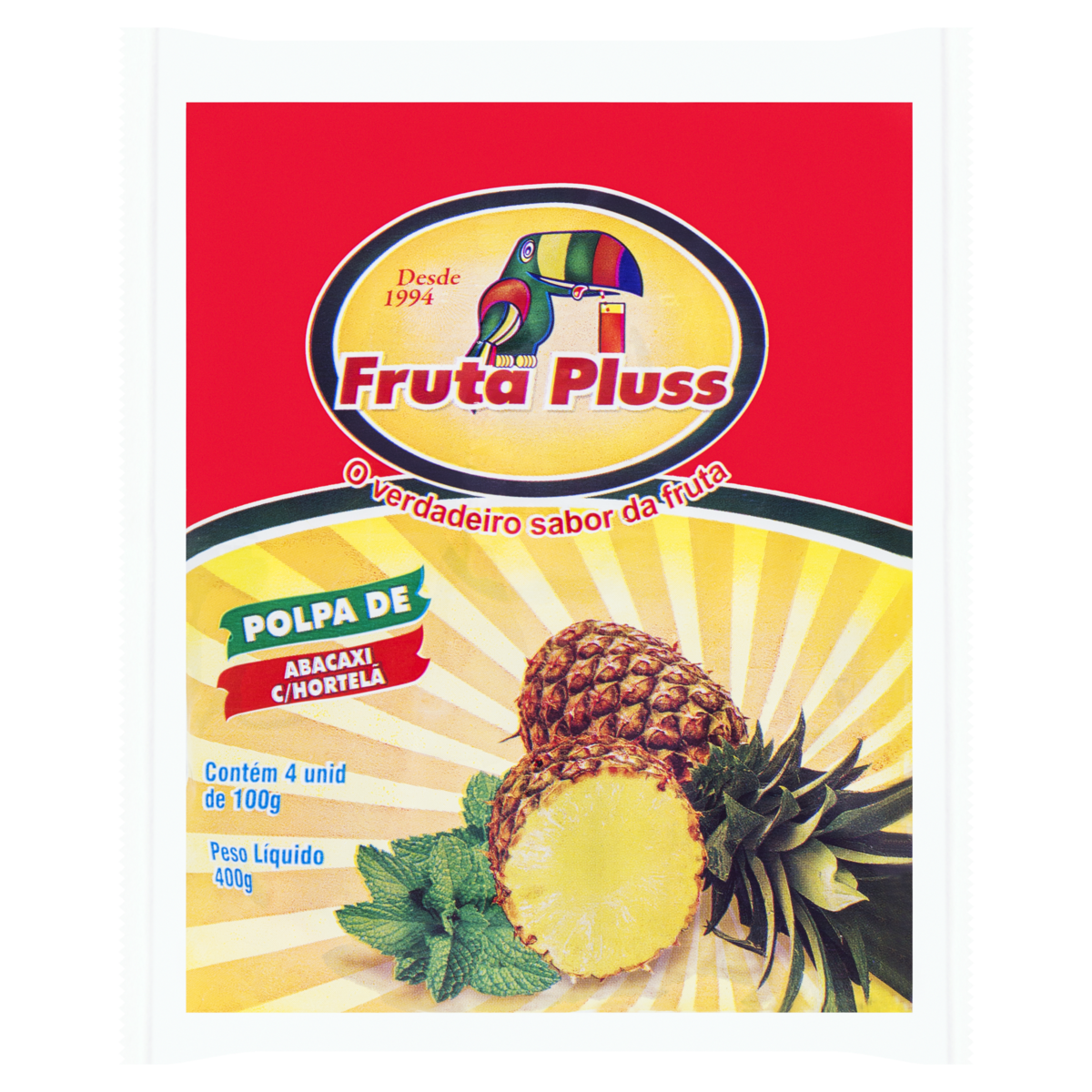 Polpa Fruta Plus Abacaxi/hortela 400g