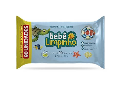Toalhas Umedecidas Bebe Limpinho C/90