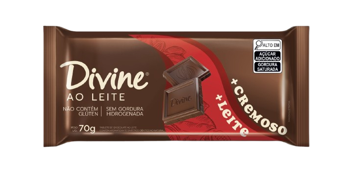 Barra Chocolate Mais Cremoso Divine 70g