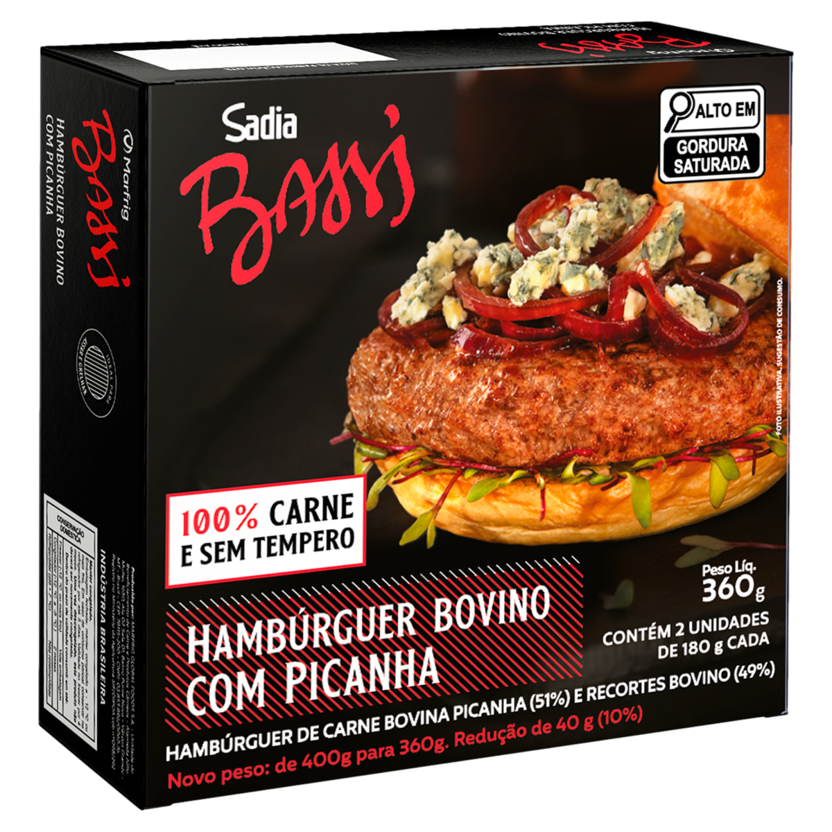 Hamburguer Bassi Sadia 360g