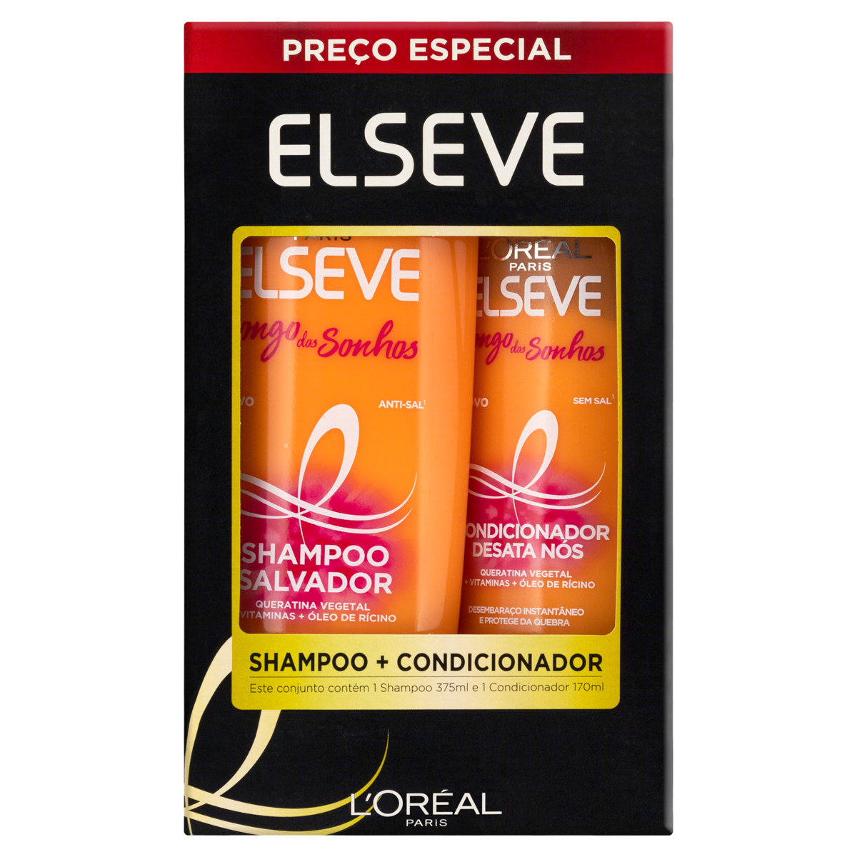 Kit Sham +375ml Cond Elseve 170ml