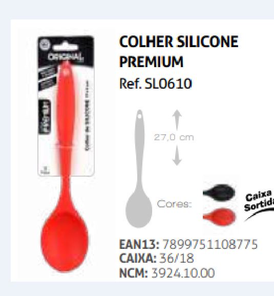 Colher Em Silicone Premium 27x6cm