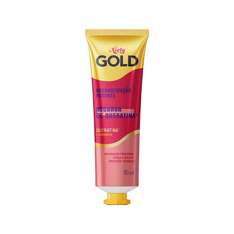 Creme Recarga De Queratina Niely Gold 80ml