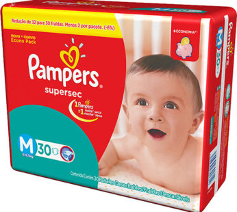 Fralda Descartaveis Pampers Supersec m 30un