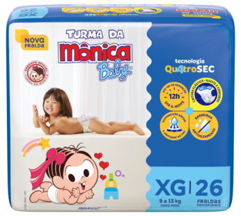 Fralda Descartavel Turma Monica Xg C/26un