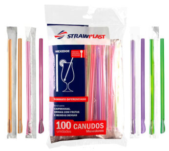 Canudo Mexedor Strawplast C/100