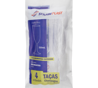 Taca Champagne Strawplast 220ml C/4