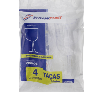 Taca Vinho Cristal Strawplast 260ml C/4
